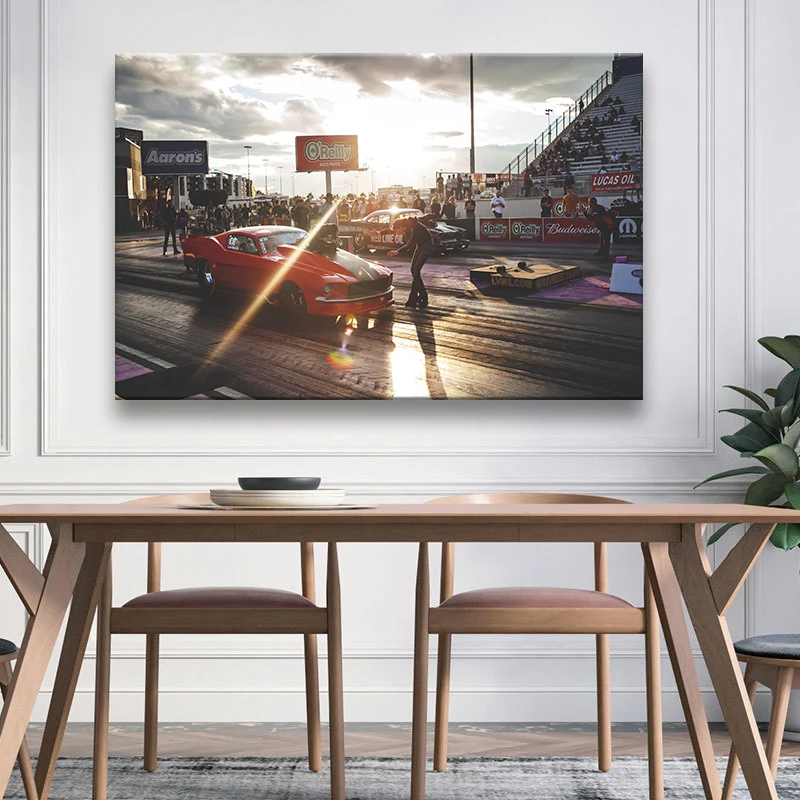 

Race Drag Racing Rally Car Canvas Painting Modern Interior Decoration Painting