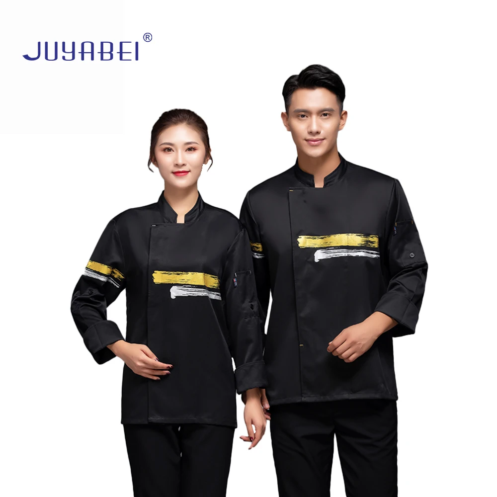 

Unisex Long Sleeve Chef Uniform Restaurant Hotel Kitchen Cooking Coat Apron Hat Catering Service Canteen Waiter Working Jacket