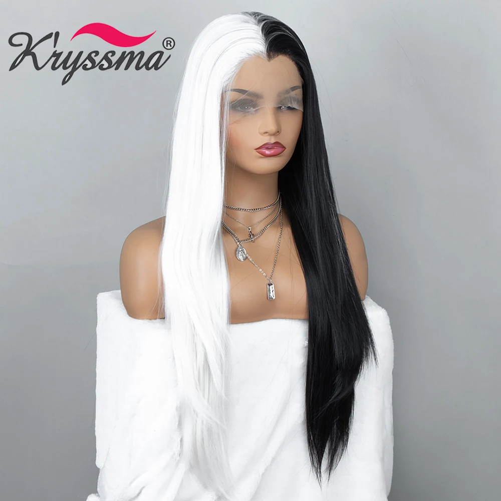 Kryssma 13x3 длинные волнистые парики Половина и полупарики Синтетические Кружева