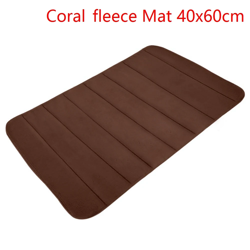 B-coffee 40x60cm Urijk коврик для ванной, нескользящий коврик для ванной комнаты, Впитывающий Коврик из пены с эффектом памяти, коврик для ванной, кухонный дверной пол, коралловый флис, 40*60/50*80 см - Цвет: B-coffee 40x60cm
