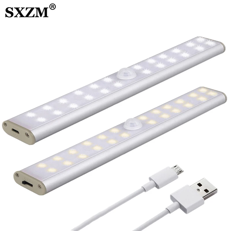 Беспроводная светодиодная подсветка под шкаф с ИК датчиком движения лампа 24