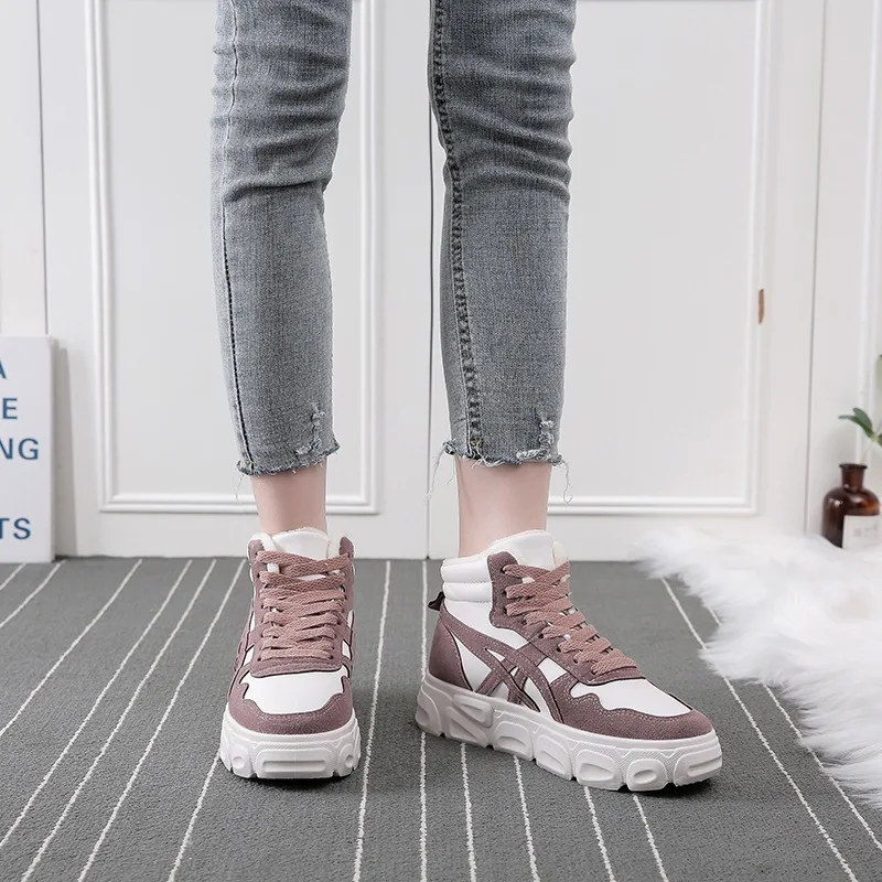 Женские модные ботинки брендовые бархатные повседневные кроссовки зимняя новая