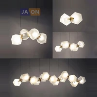 led dimmable gold silver white glass stones hanging lamps lustre chandelier lighting suspension luminaire lampen for foyer