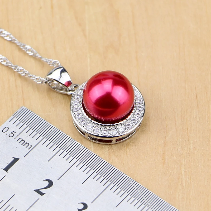 Комплект из колье и серёг серебра 925 пробы с искусственным жемчугом | Украшения