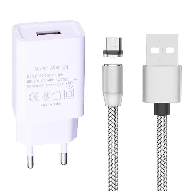 Настенное зарядное устройство 5 В 2 А Магнитный зарядный кабель Micro usb для