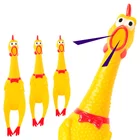 Забавная милая игрушка со звуком, мультяшная резиновая визжащая курица, большая Интерактивная пищалка, игрушки, забавная игрушка, подарки для детей