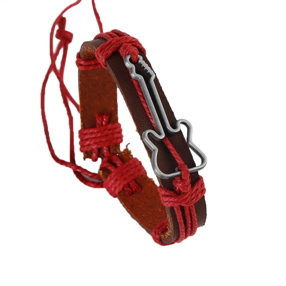 Кожаные браслеты ручной работы из сплава и шнура полый женский мужской браслет