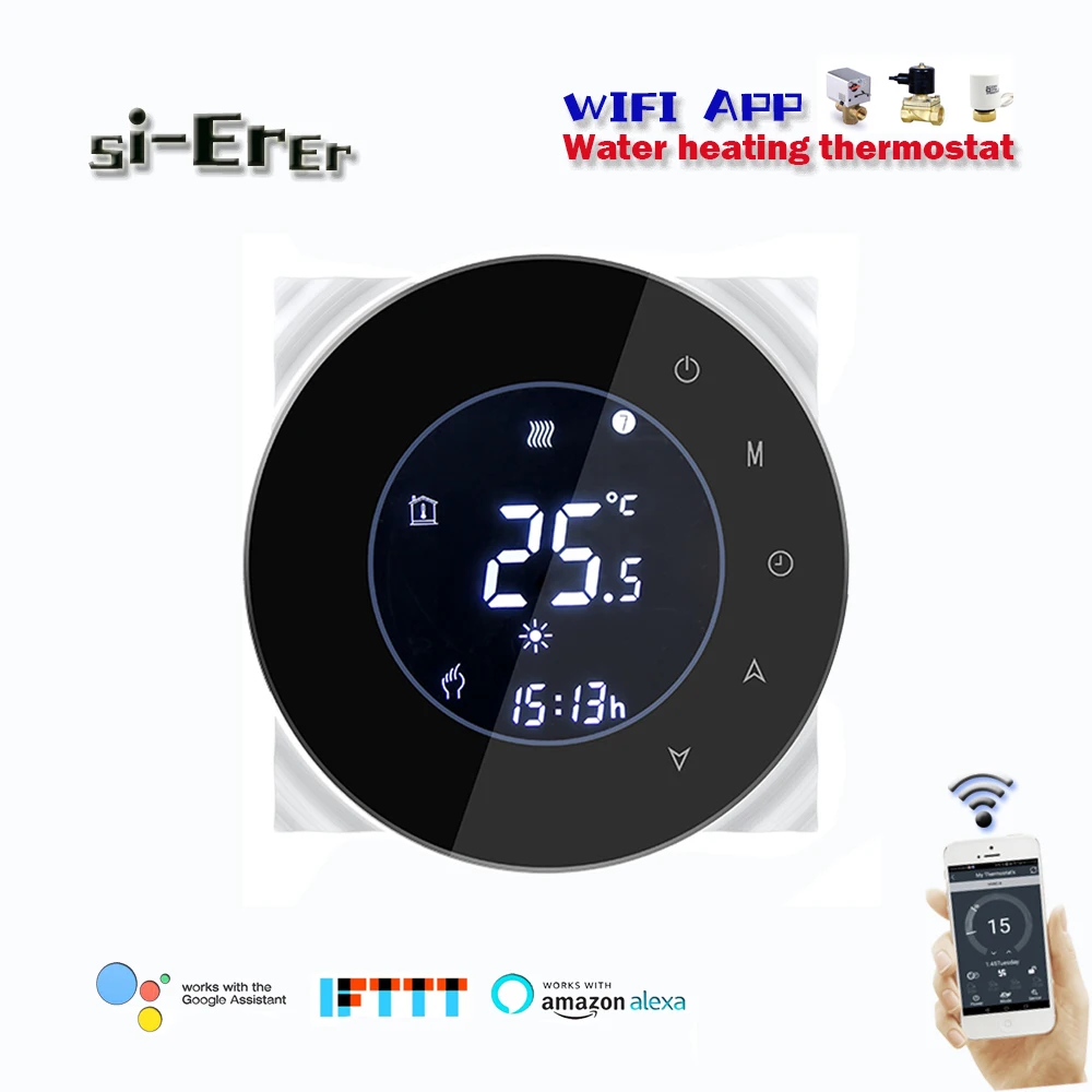 Термостат для теплого пола 95-240 В переменного тока 3 А Wi-Fi работает с Alexa Google Home |