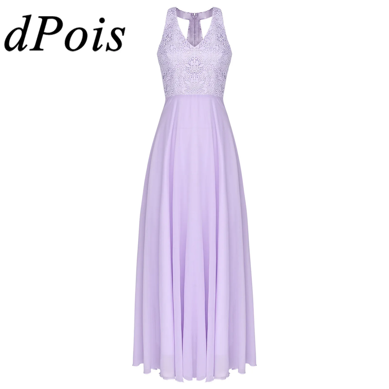 

Sexy V Neck Elegant Women's Dress Chiffon Halter Sleeveless Lace Vestido De Fiesta Party Dress for Wedding Bridesmaid Prom Gown