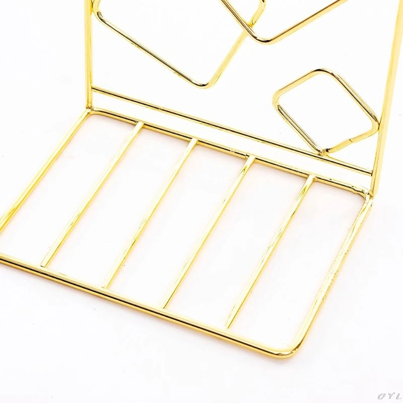 

2pcs Square Metal Desktop Bookends Book Ends Support Stand Holder Shelf Bookrack PXPA
