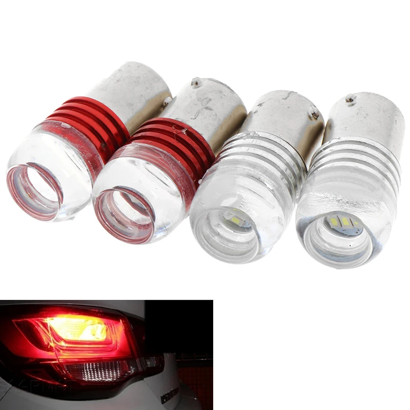 

2PC New Auto Tail Stop Lamp LED Car Brake Light Universal Car Signal Lamp Red White Stop Bulb Auto Tail Flash Strobe Lights