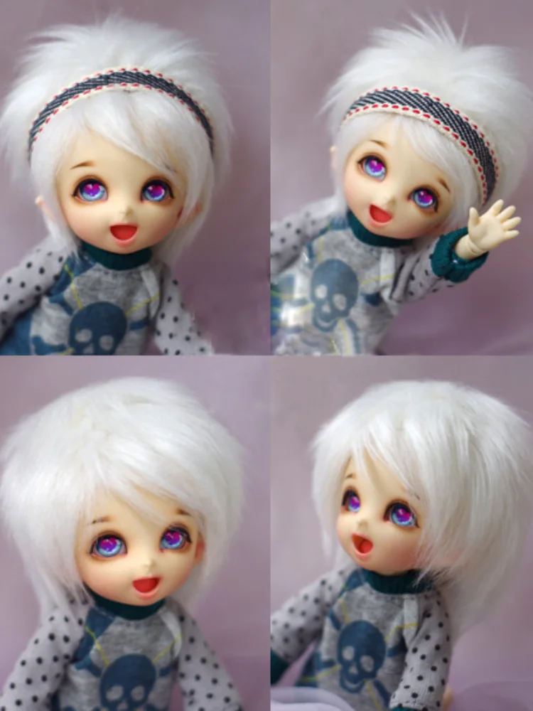 

Парик из меха для шарнирной куклы, белые длинные прямые волосы, парики для шарнирной куклы 1/3 1/4 1/6 1/8 1/12 BJD DD SD MDD MSD YOSD, меховые парики для куклы