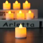 5 шт. беспламенные светодиодсветодиодный Чайные свечи, питание от батарейки, цветные мерцающие свечи-столбики, Votive Tea light, романтивечерние