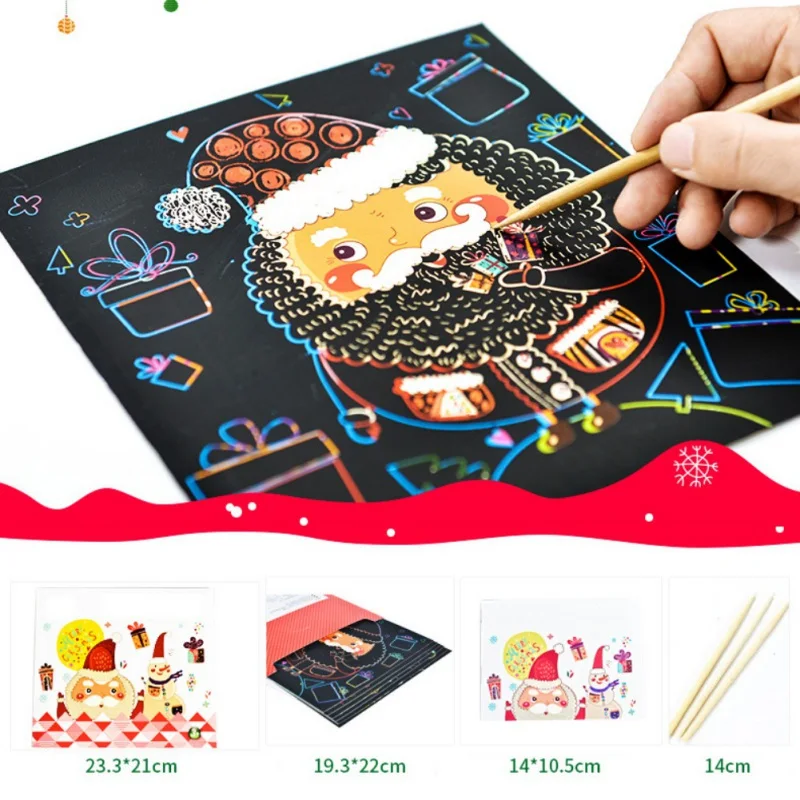 6 шт. рождественские украшения на Хэллоуин с рисунками палочки цвета радуги Набор