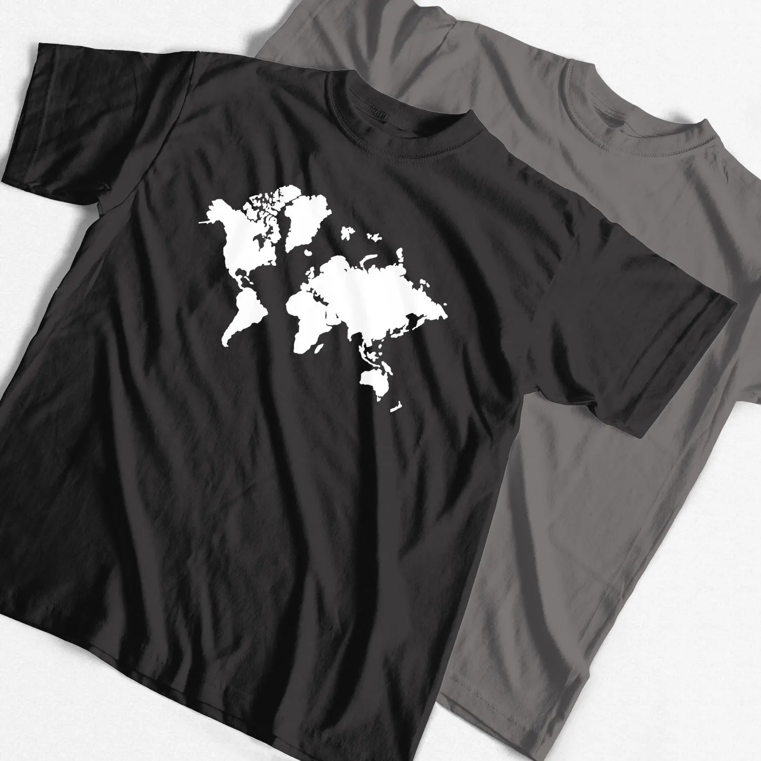 COOLMIND летняя свободная 100% Хлопковая мужская футболка с принтом карты мира