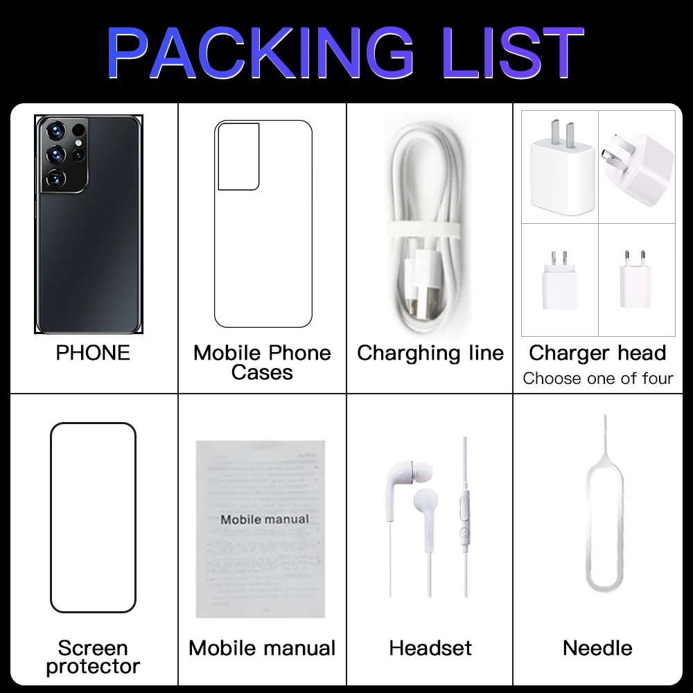 

Galay S21+ Ultra 16GB 512GB Global Version 6500mAh Android11.0 5G 6.7Inch Mobile Phone Waterdrop HD Screen Cellphone Smartphone