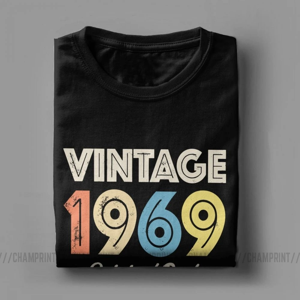 Мужская Винтажная футболка 100% хлопок подарок на день рождения 50 лет|Мужские