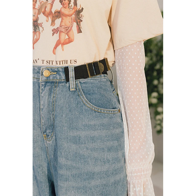 Джинсы-бойфренды широкие с завышенной талией летние | Женская одежда