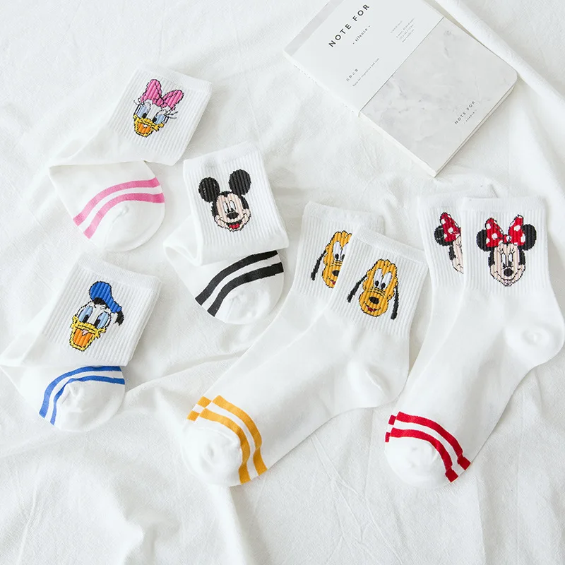 Disney Cartoon женские носки мультфильм животных Микки длинные забавные Harajuku хлопок