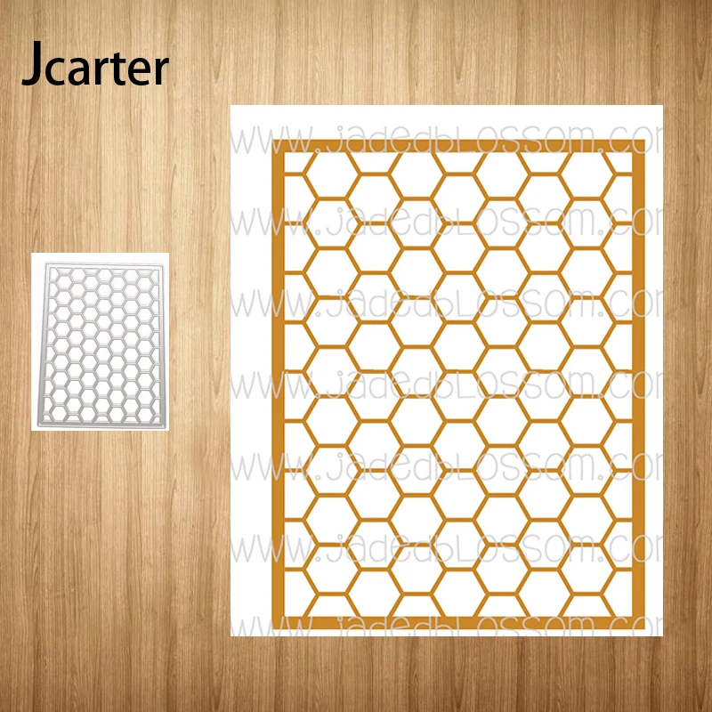 

2021 Rectangle Honeycomb Background Metal Cutting Dies Shape Scrapbooking Craft Die Cut Stencil Card Make Mould Sheet Decoration