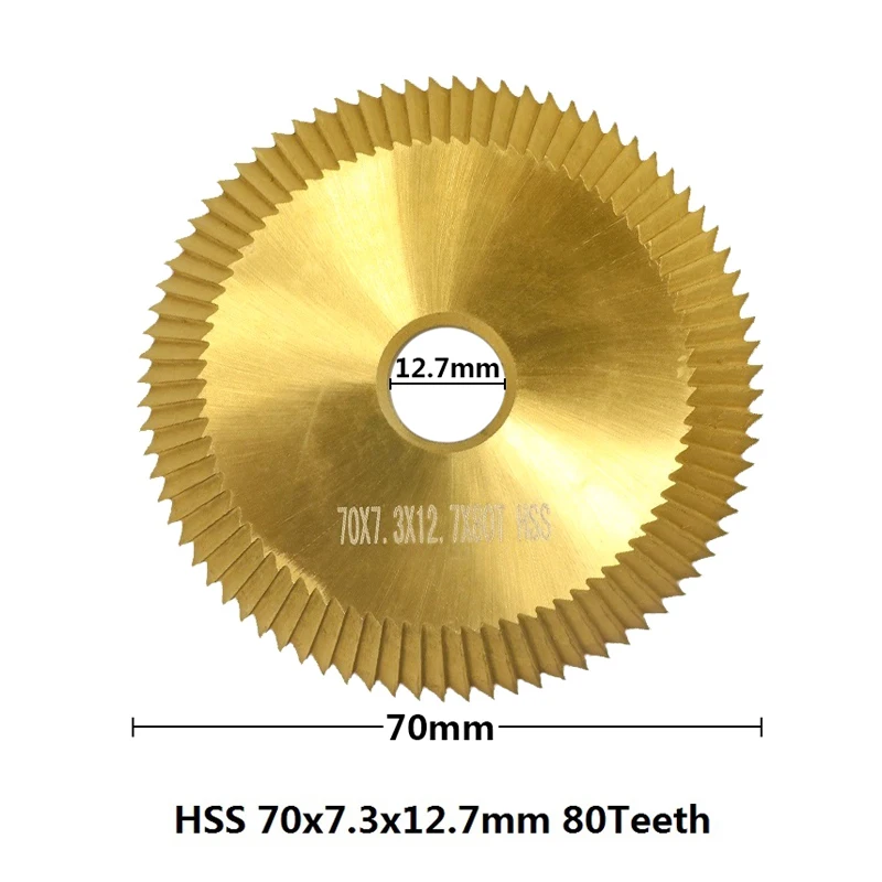 70x7.3x12.7x80T CMCP 1 шт. HSS 60 мм/70 мм Ключ режущего станка лезвие для дублирования ключа фрезерный станок ключевой режущий диск слесарный инструмент - Цвет: 70x7.3x12.7x80T