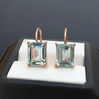 csj blue topaz quartz gemstone earring sterling 925 silver oct 911mm 8ct fine jewelry for women lady or mother gift charm
