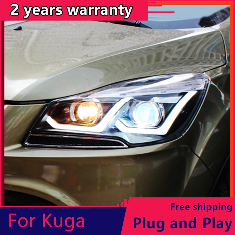 

KOWELL Car Styling for Ford Kuga Headlights 2013-2016 Escape LED Headlight DRL Bi Xenon Lens High Low Beam Parking Fog Lamp