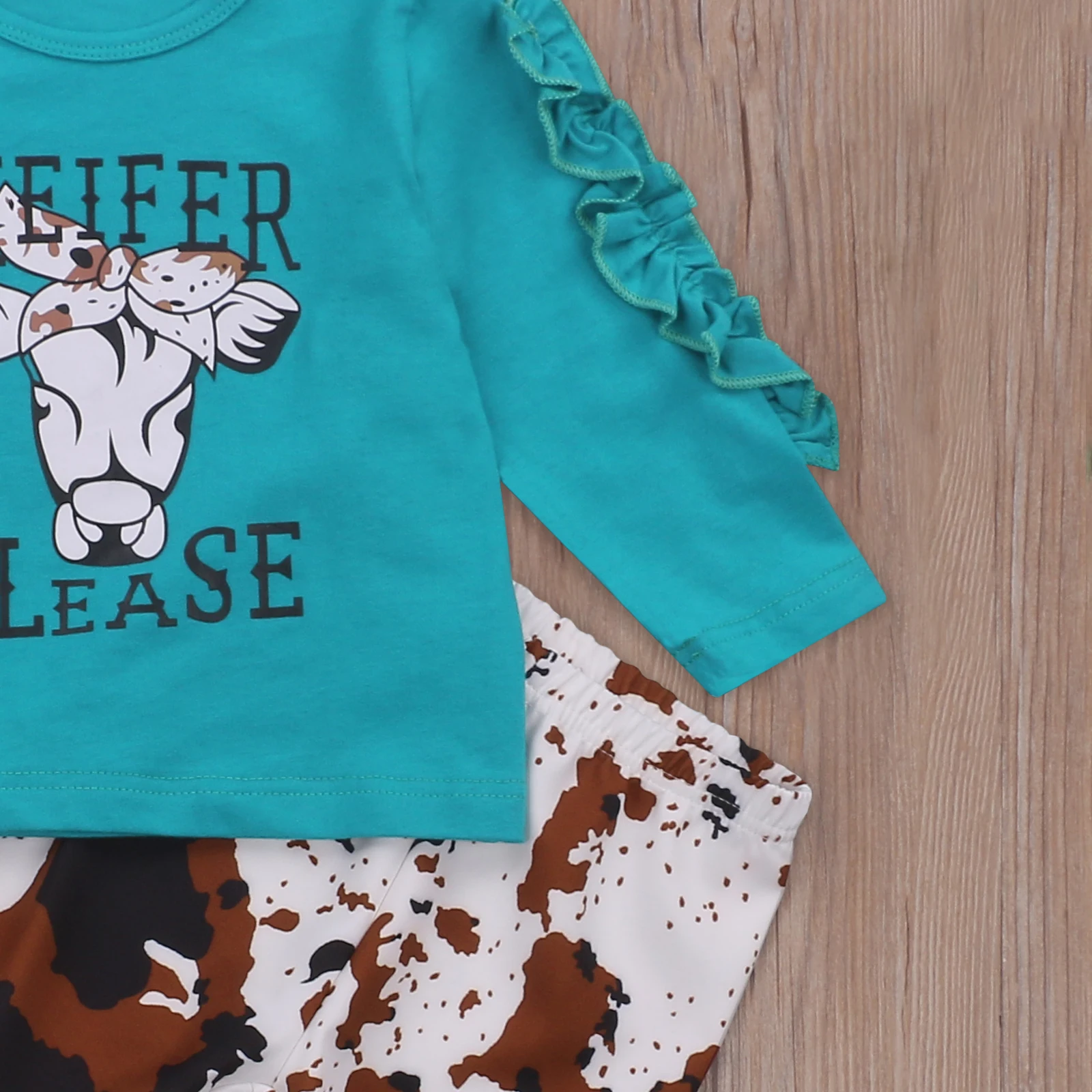 

6M-5Y Autumn Spring Toddler Baby Kid Girls Clothes Set Cartoon Long Sleeve Tops Flare Pants Outfits Child Costumes