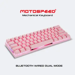 Motospeed CK62 Мини Портативная 60% механическая клавиатура Bluetooth двойной режим USB Проводная лазерная игровая клавиатура для компьютера ПК геймера