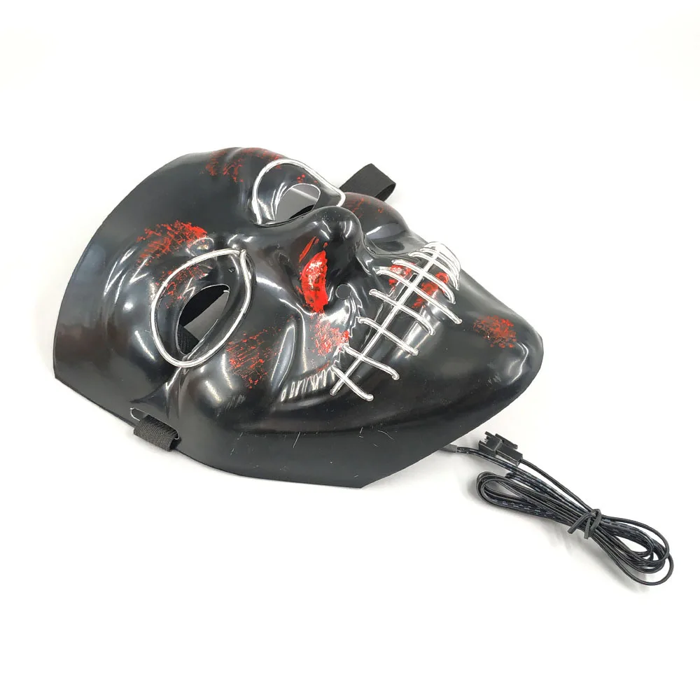 

Hot selling hot sale Halloween ghost face mask el cold light mask LED glowing mask party party accessories
