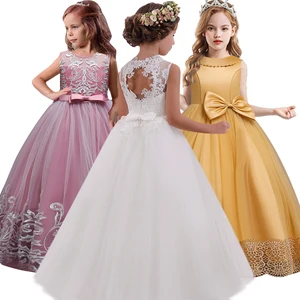 Новинка 2022, платье для девочек с открытой спиной, Цветочное платье для мальчиков, высококачественное свадебное платье, элегантное банкетное платье с цветочным кружевом для девочек