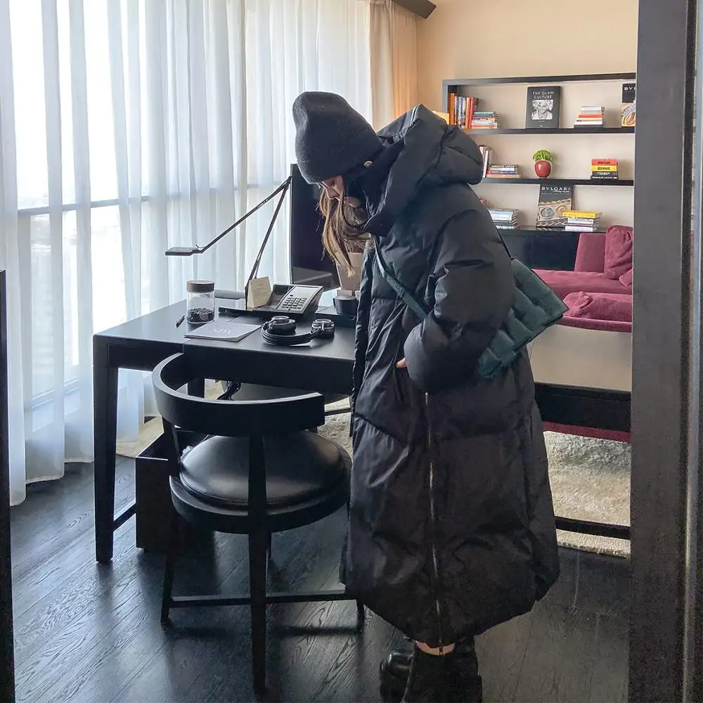 

Свободный пуховик с капюшоном Jinggu Корейская версия, новинка осенне-зимнего сезона 2019, плотное пальто