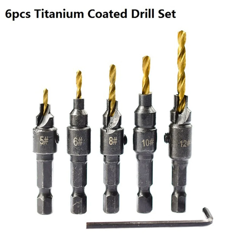 Набор сверл с шестигранным хвостовиком 6 шт. деревообрабатывающее отверстие