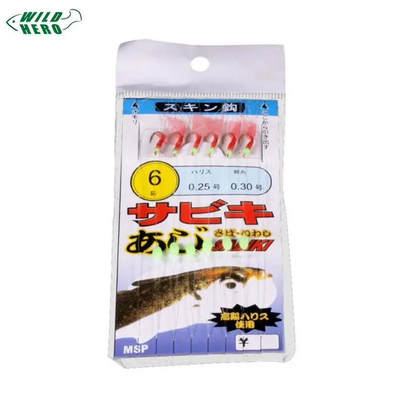 Wildhero Fishing String Hooks Fishhooks For Swivel Jig Luminous Gold-plated Fish Skin /ve | Спорт и развлечения