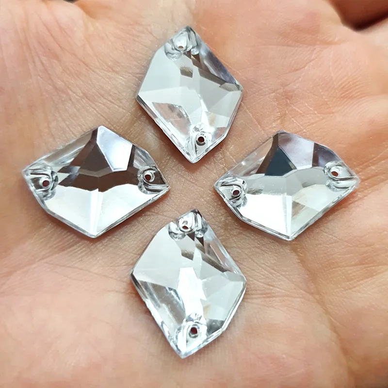 Серебряные космические Акриловые бусины 17x21 мм кристаллы с плоской задней