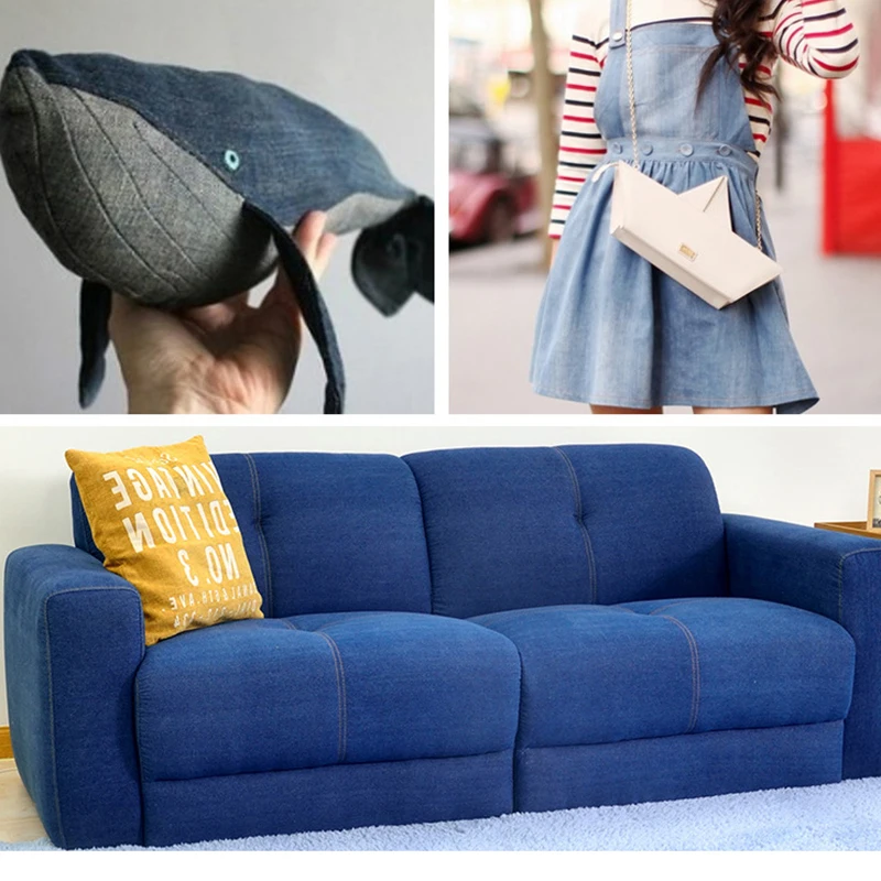 100% Cotton Denim fabric Jeans Washing Cloth Jacket Shirts dress Thick Summer Thin DIY patchwork quilting sewing | Дом и сад
