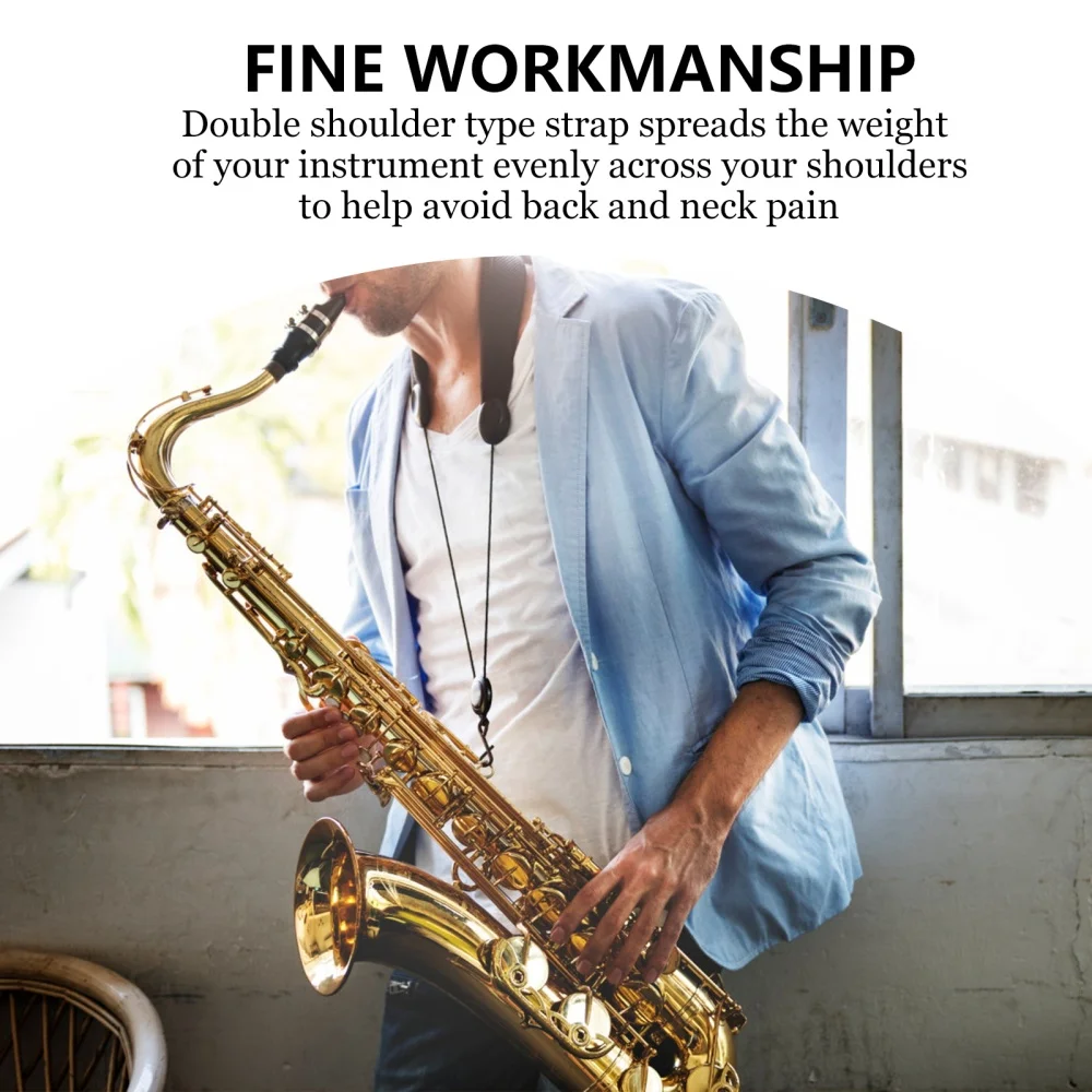 

Universal Shoulder PU Strap Instrument Harness Strap for Saxophone (Black)