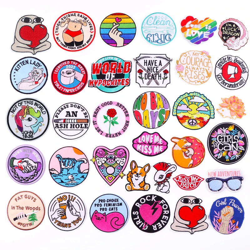 Патчи с вышивкой надписями термоклейкие нашивки для одежды Мультяшные сделай