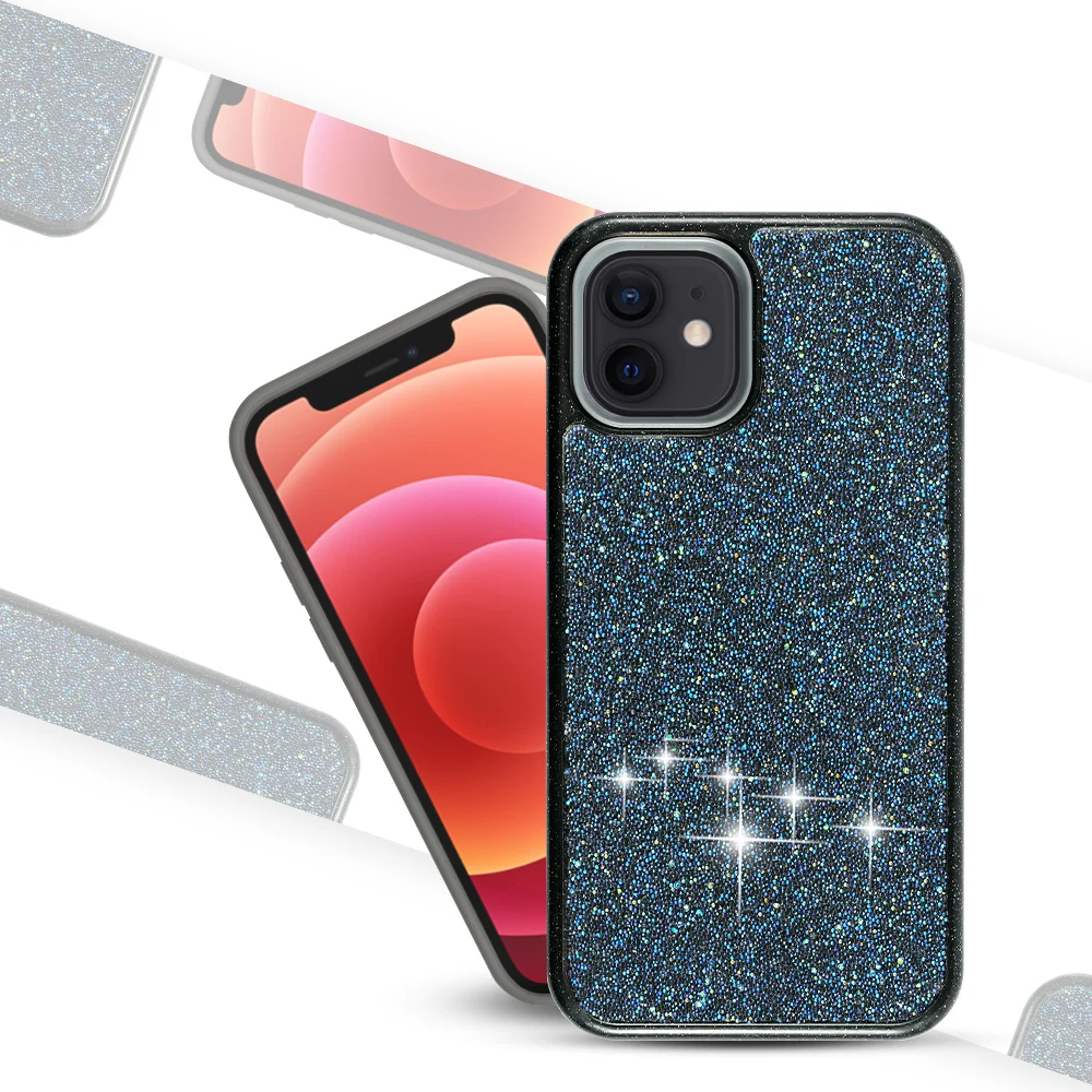 

Luxury Glowing Sparkling diamond Phone Case For iPhone 11 12 Mini Pro X XR XS Max 8 7 6 Plus Cute TPU+PC Hard Back Cover