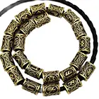 Коса для волос, бороды, дреды, бусины, кольца, трубка, Руна викингов узор, аксессуары для укладки волос