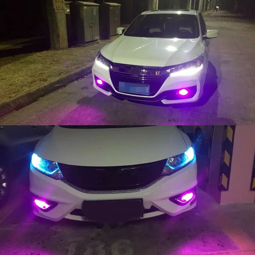 

12V DC LED Lights 25000K 2pcs set Bright Car Fog High Power Pink Truck
