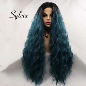 Image for Sylvia Mixed Green Synthetic Lace Front Wigs For W 