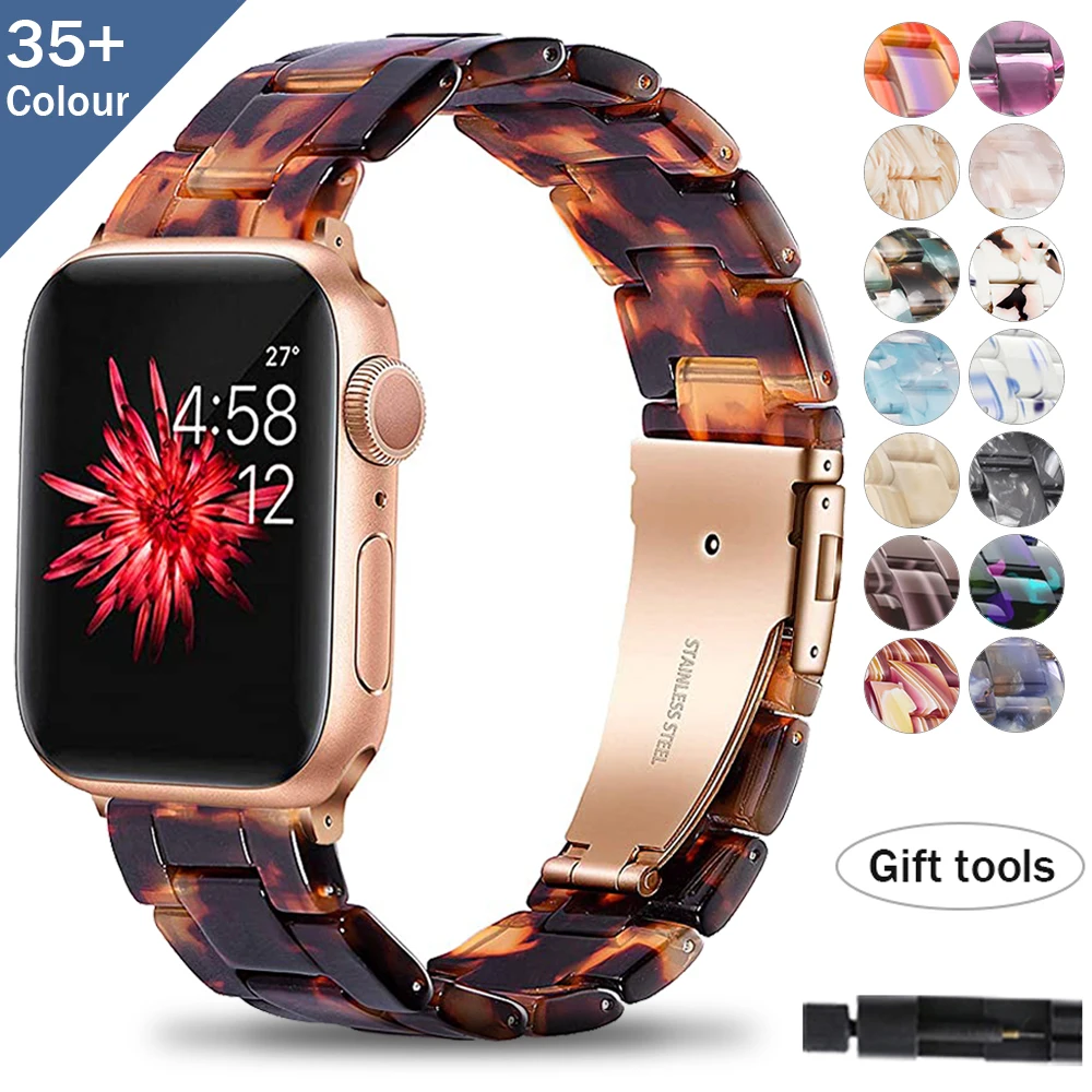 

Смола роскошный ремешок для наручных часов apple watch 6 5 ремешок 44 мм наручных часов iwatch, 42 мм, версия 4, 2, 3, ремешок на бретельках и аксессуары пет...