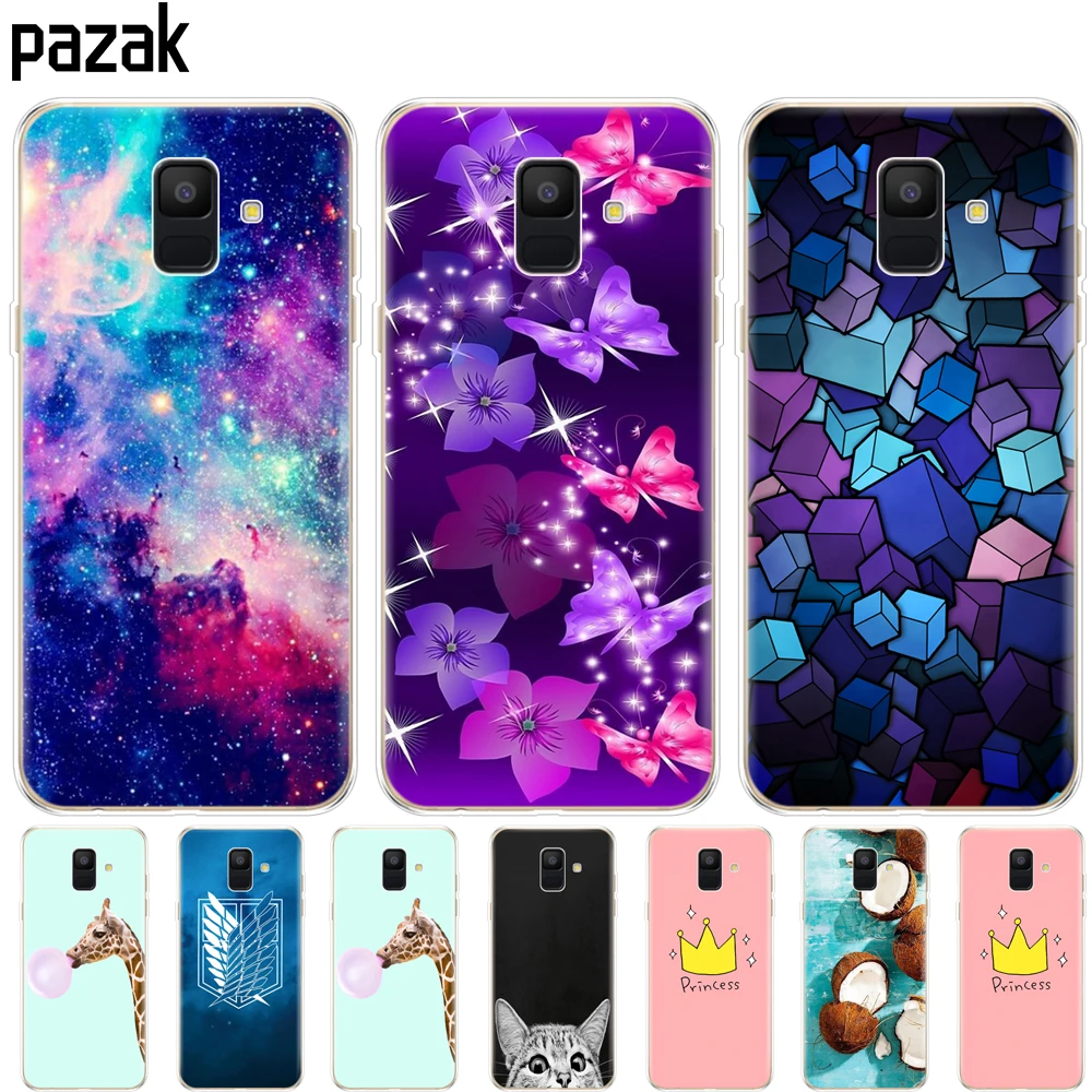 Силиконовый чехол для Samsung Galaxy A6 2018 с двумя SIM картами SM A600 A600F samsung plus A605 A605F