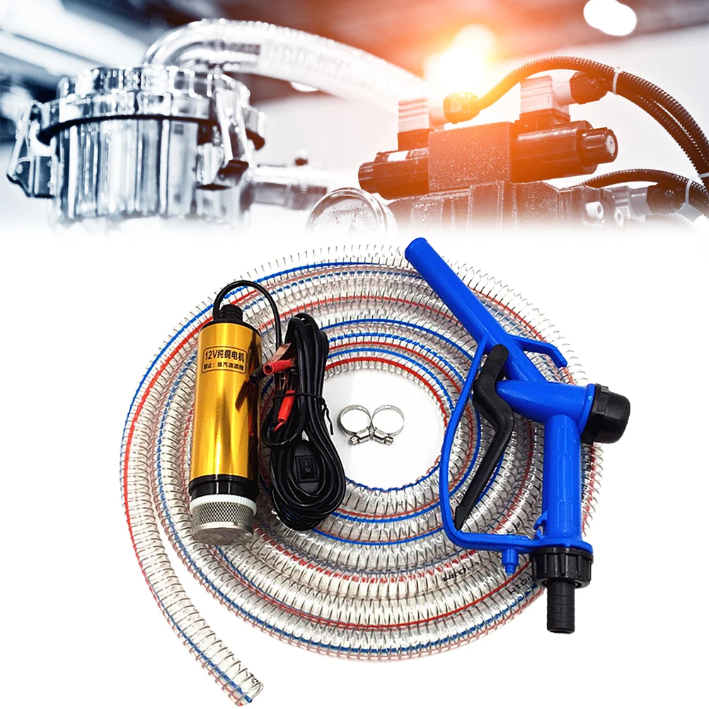 

Diesel Pump Fuel Dispenser Fuel Gun Set 12V Electric Pumping Diesel Pump Refueling Dispenser Antiseptic Refueling Machine Set