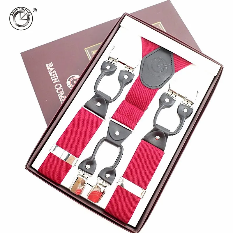 Лидер продаж 2020 мужские подтяжки с 6 зажимами хорошего качества | Аксессуары для