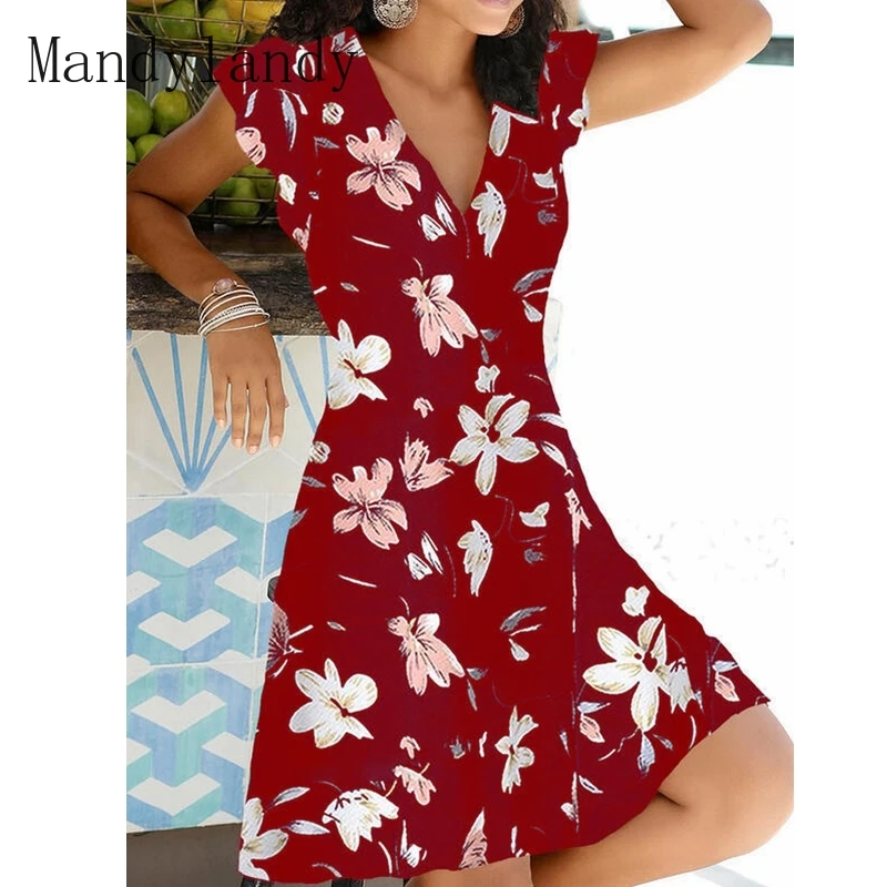 

Женское облегающее платье до колен Mandylandy с принтом, летнее платье с узким поясом, трапециевидные шорты с рукавом