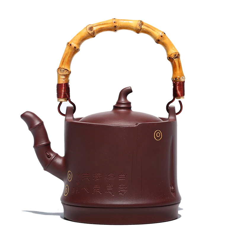 

Bamboo beam teapot pure handmade, genuine Changyue black teapot yuzhongsha purple clay teapot