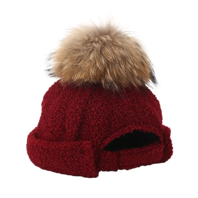 Новая очаровательная дамская шляпа с меховым шариком модные женские бархатные