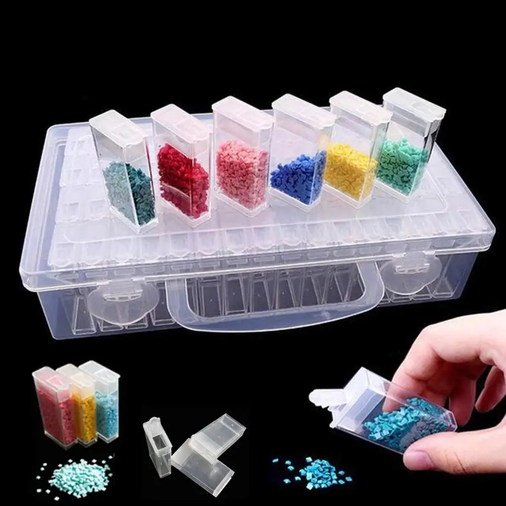 

42/56/64 Slots 5D DIY Diamond Painting Tools Beads Container Diamond Painting Accessories Rhinestones Storage Box Organizer Case